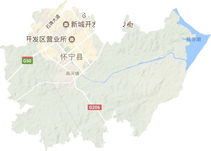 高河镇地形地图