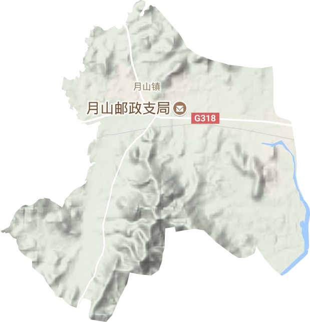 月山镇地形地图