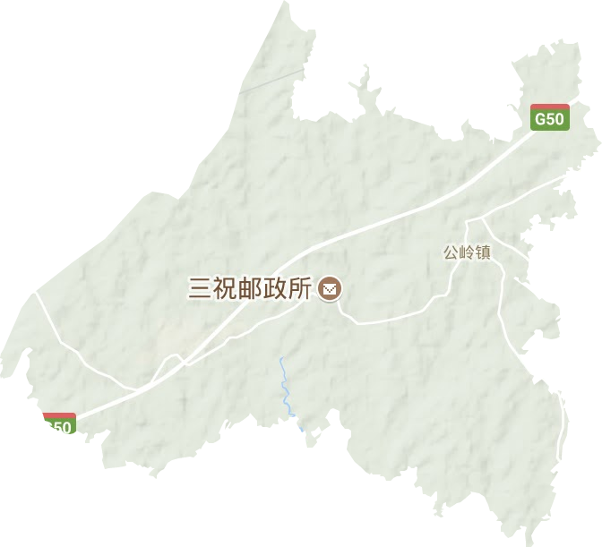 公岭镇地形地图