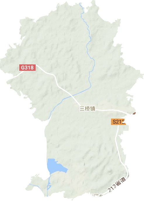 三桥镇地形地图