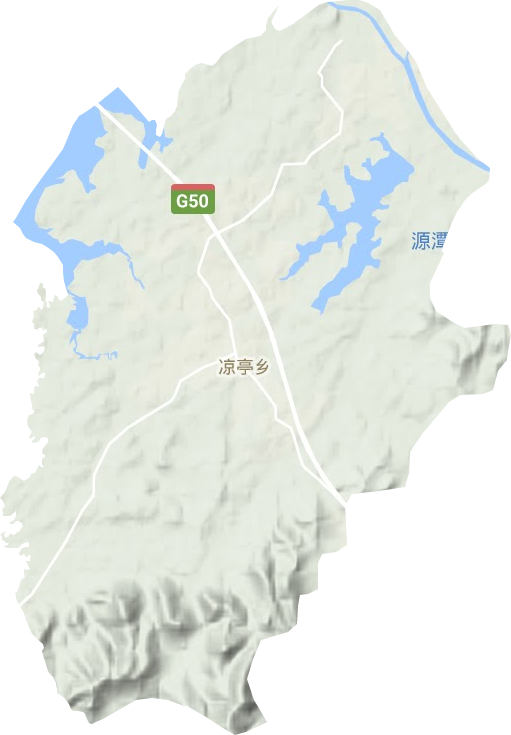 凉亭乡地形地图