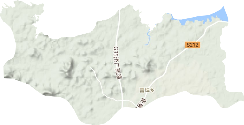 雷埠乡地形地图