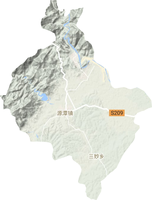 源潭镇地形地图