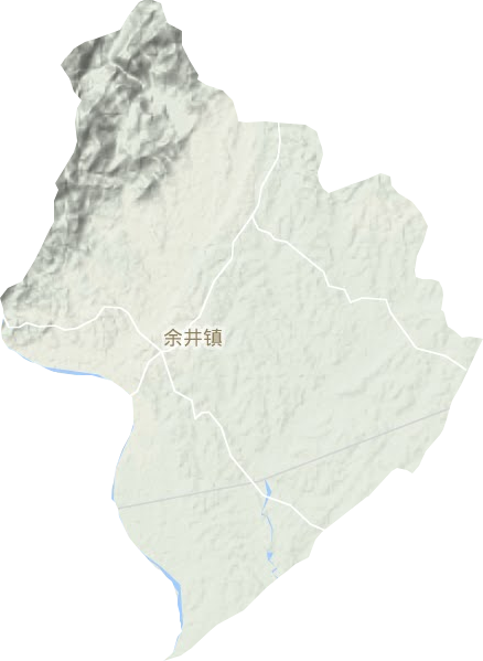 余井镇地形地图