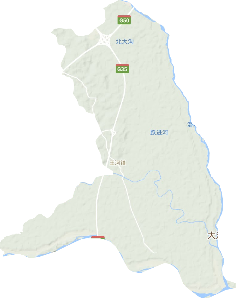 王河镇地形地图