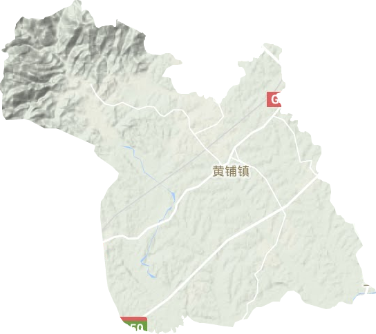黄铺镇地形地图