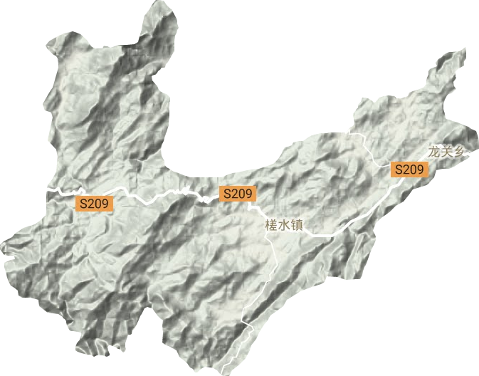 槎水镇地形地图