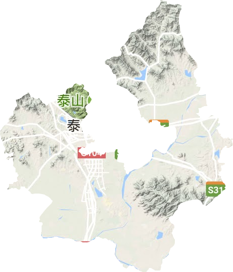 岱岳区地形地图
