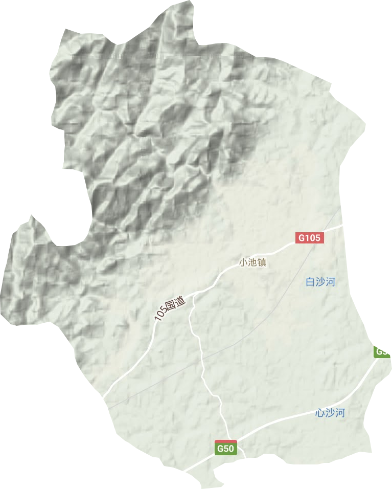 小池镇地形地图