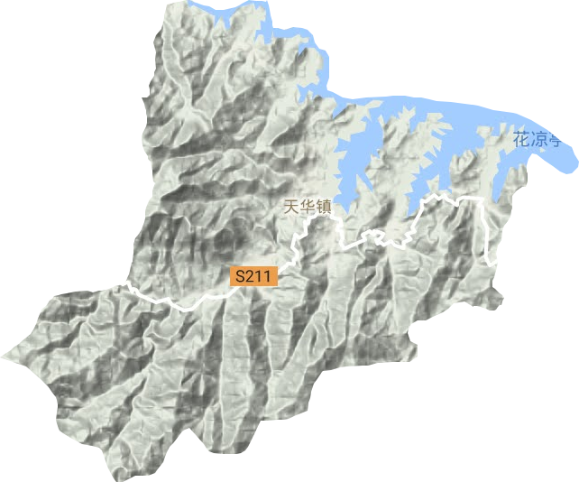 天华镇地形地图