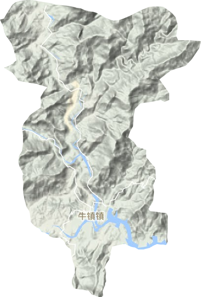 牛镇镇地形地图