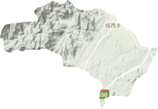 城西乡地形地图