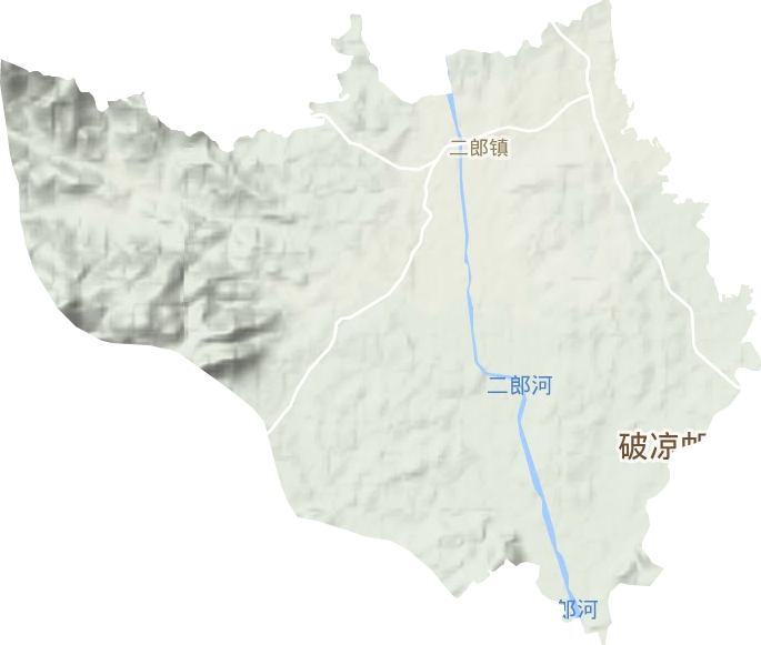 二郎镇地形地图
