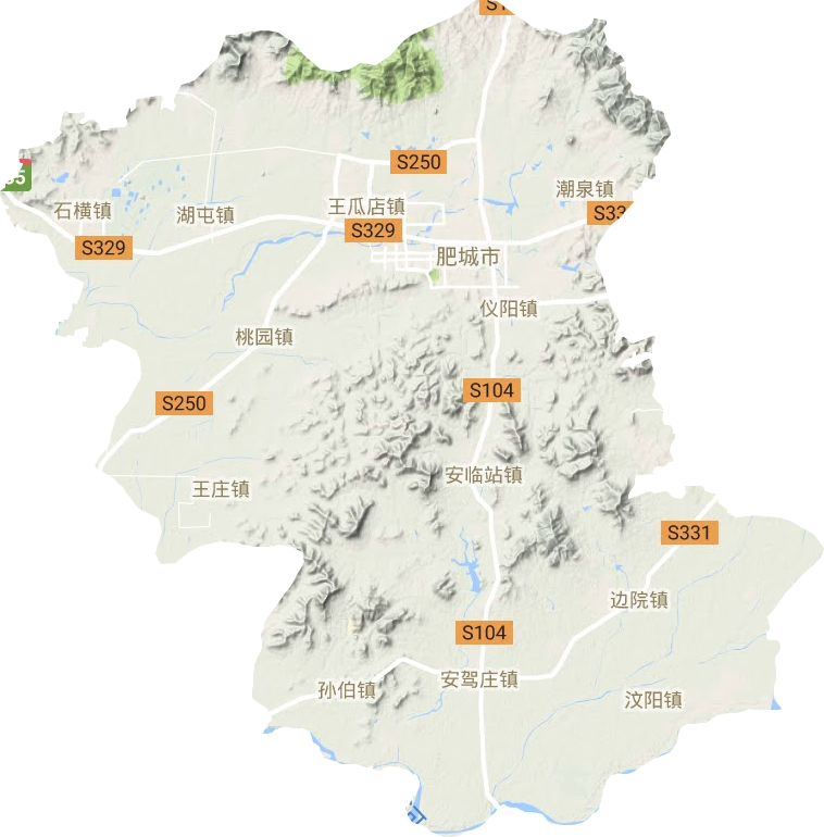 肥城市地形地图
