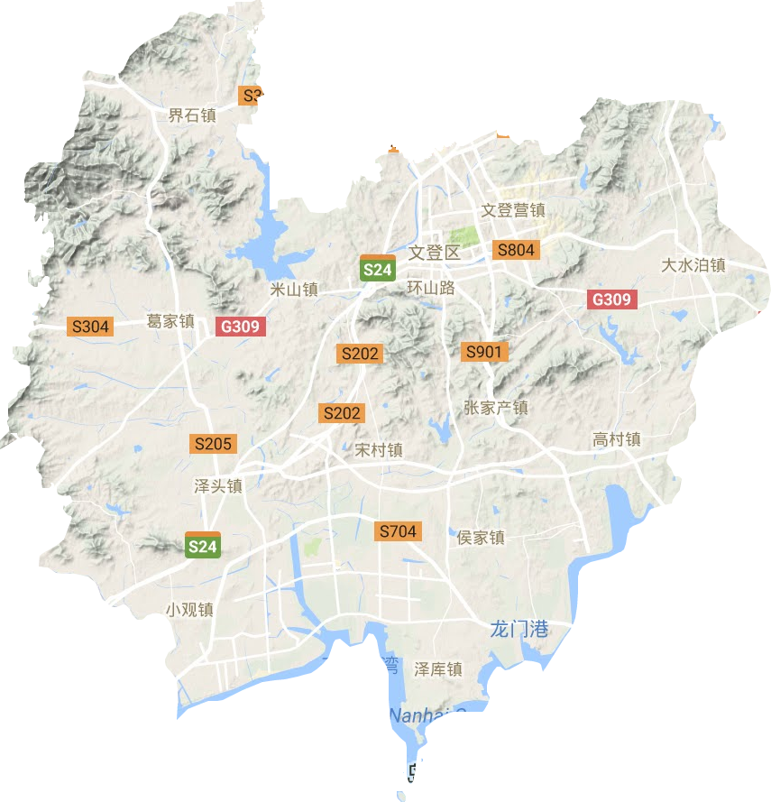 文登区地形地图