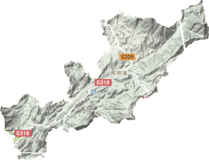 来榜镇地形地图