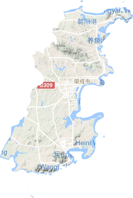 荣成市地形地图