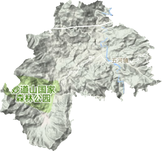 五河镇地形地图