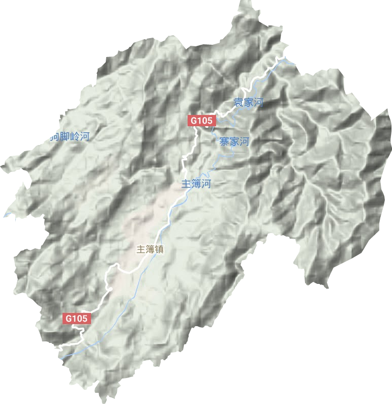 主簿镇地形地图