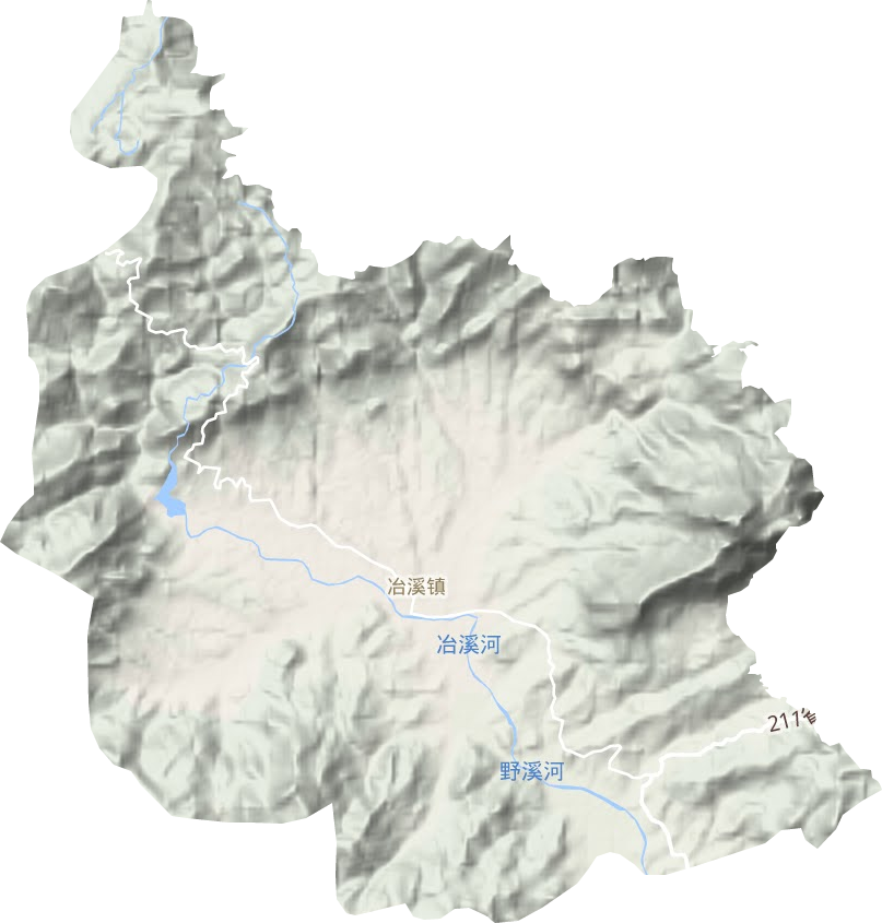 冶溪镇地形地图