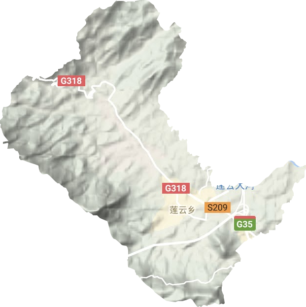 莲云乡地形地图