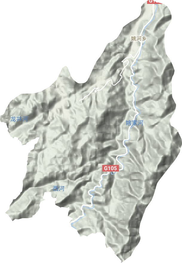 姚河乡地形地图