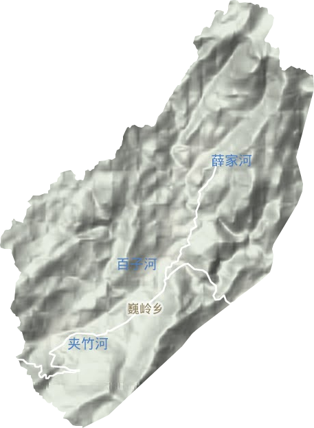 巍岭乡地形地图