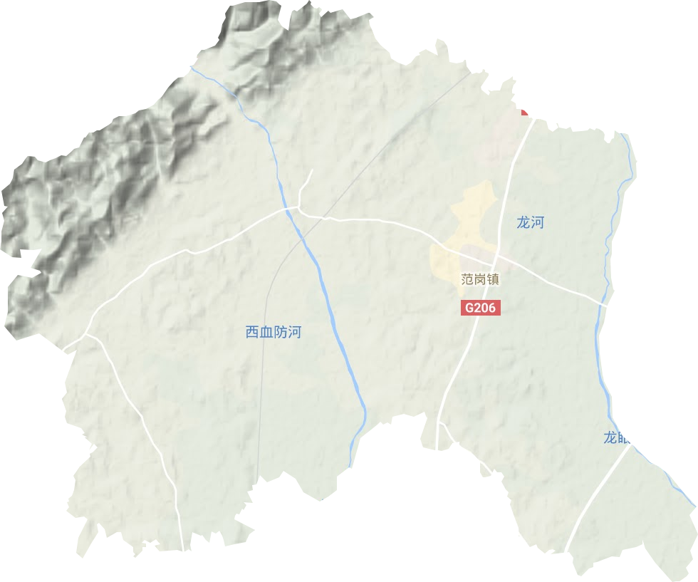 范岗镇地形地图