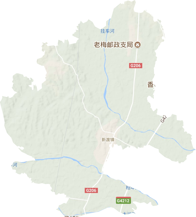新渡镇地形地图