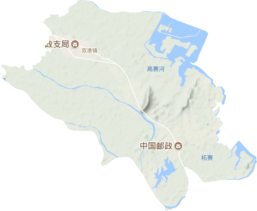 双港镇地形地图