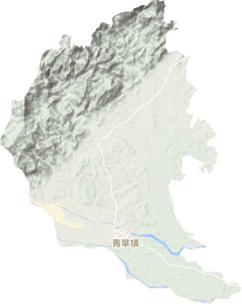青草镇地形地图