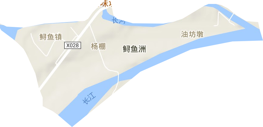 鲟鱼镇地形地图