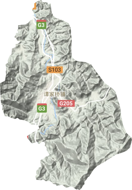 谭家桥镇地形地图
