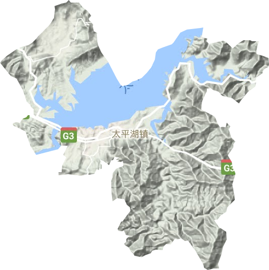 太平湖镇地形地图
