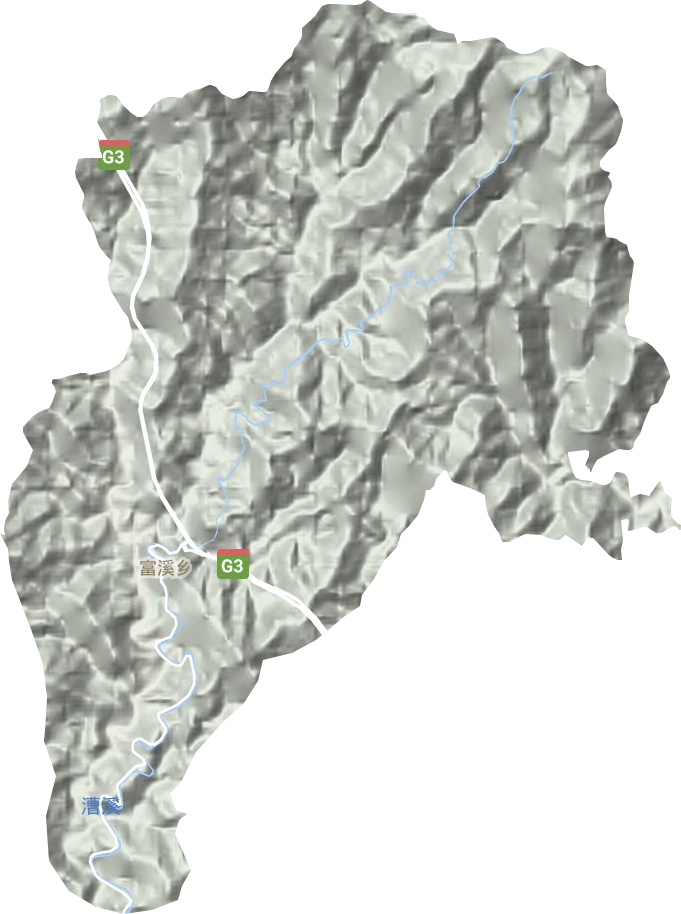 富溪乡地形地图