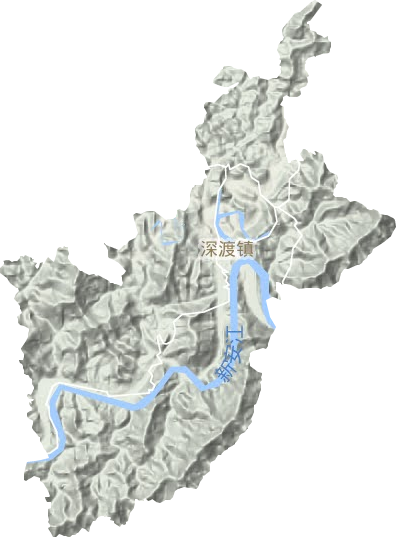 深渡镇地形地图