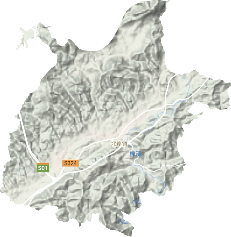 北岸镇地形地图