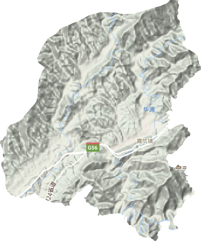 霞坑镇地形地图