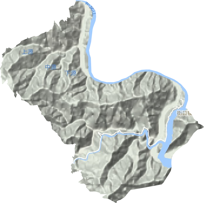 街口镇地形地图