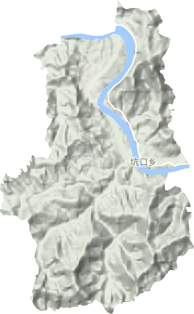 坑口乡地形地图
