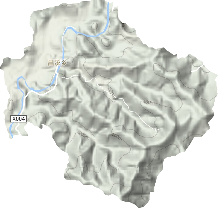 昌溪乡地形地图