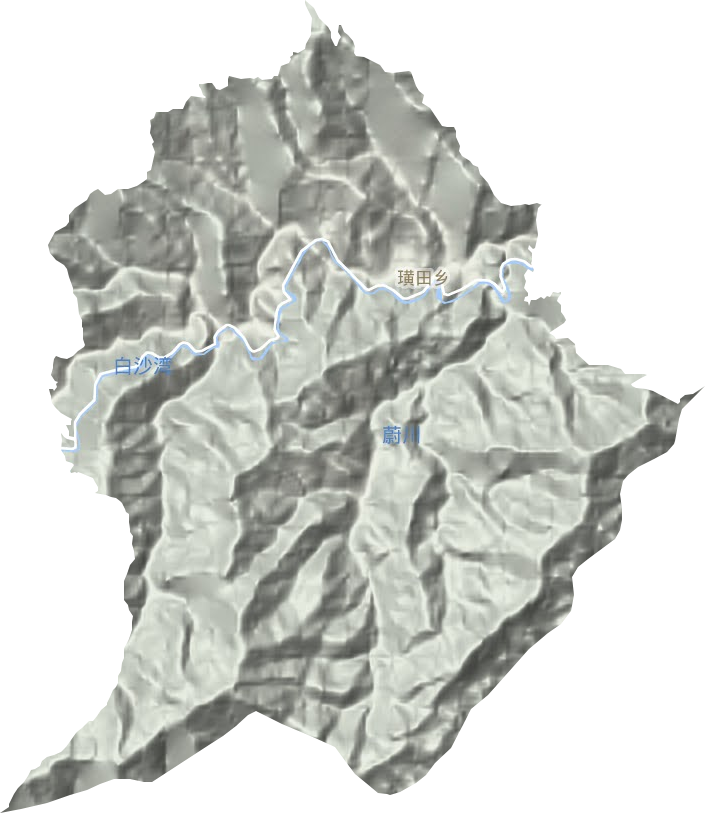 璜田乡地形地图