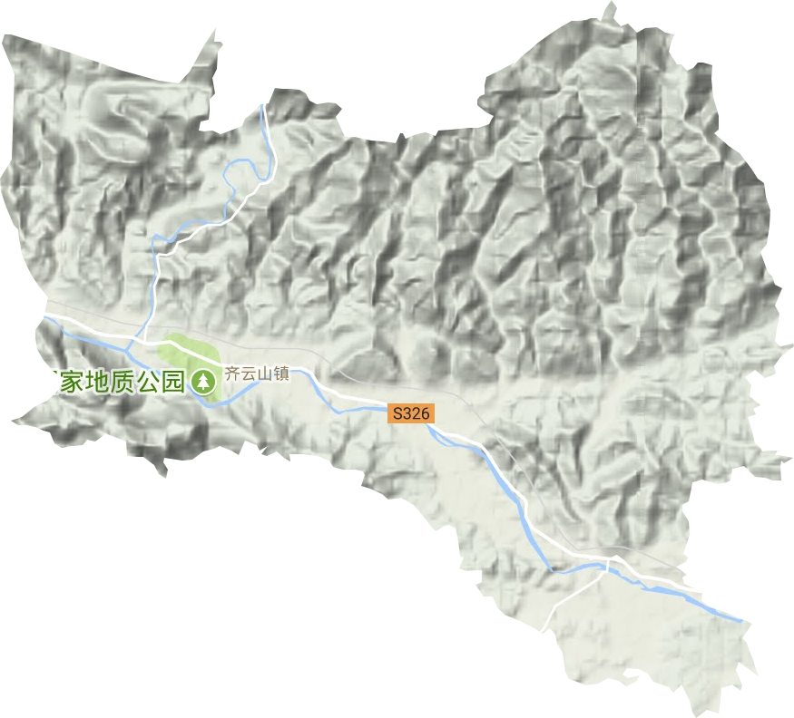 齐云山镇地形地图