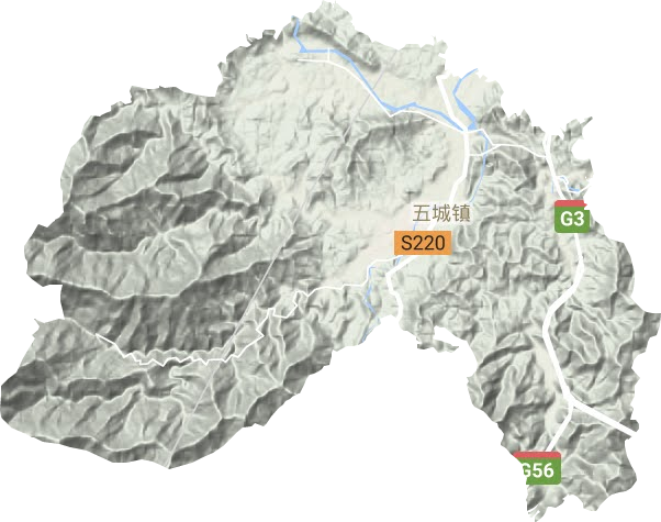 五城镇地形地图