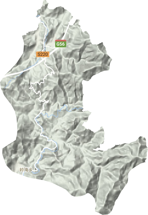 岭南乡地形地图