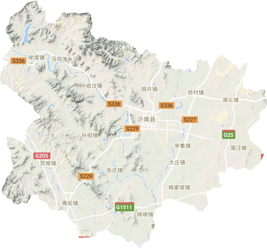 沂南县地形地图