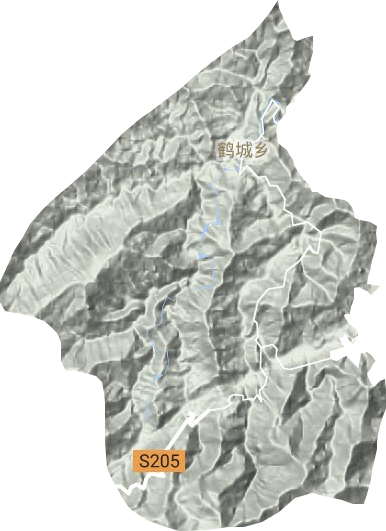 鹤城乡地形地图