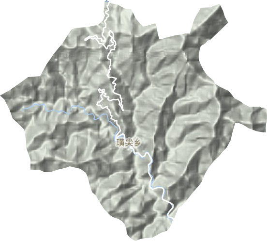 璜尖乡地形地图