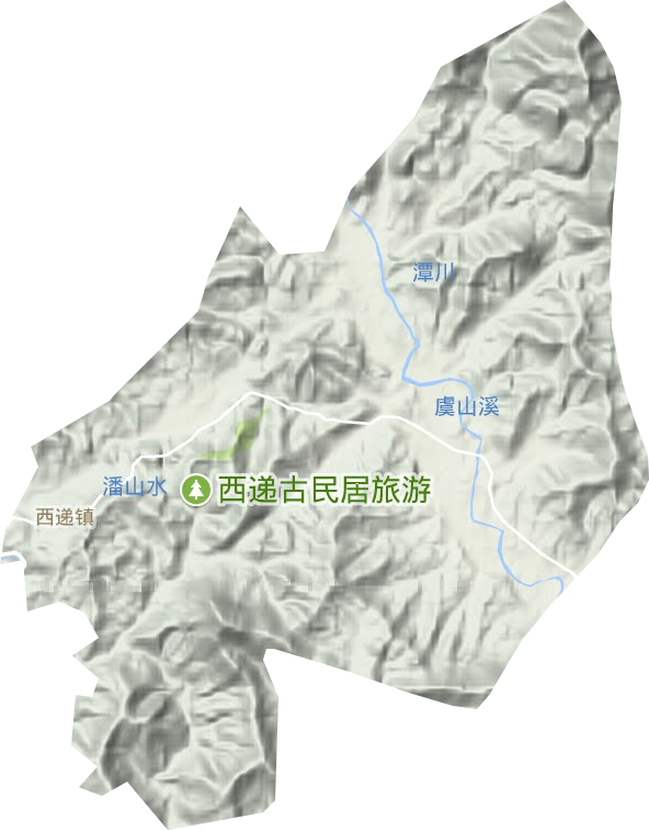 西递镇地形地图