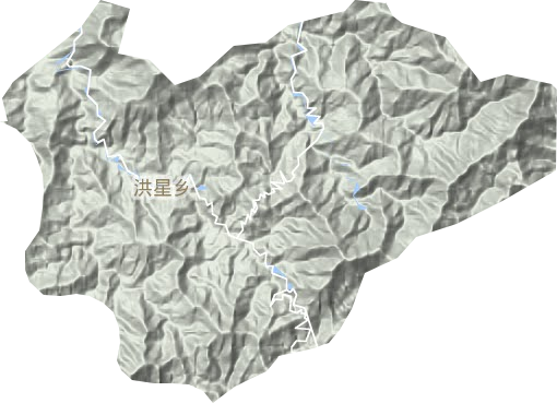洪星乡地形地图